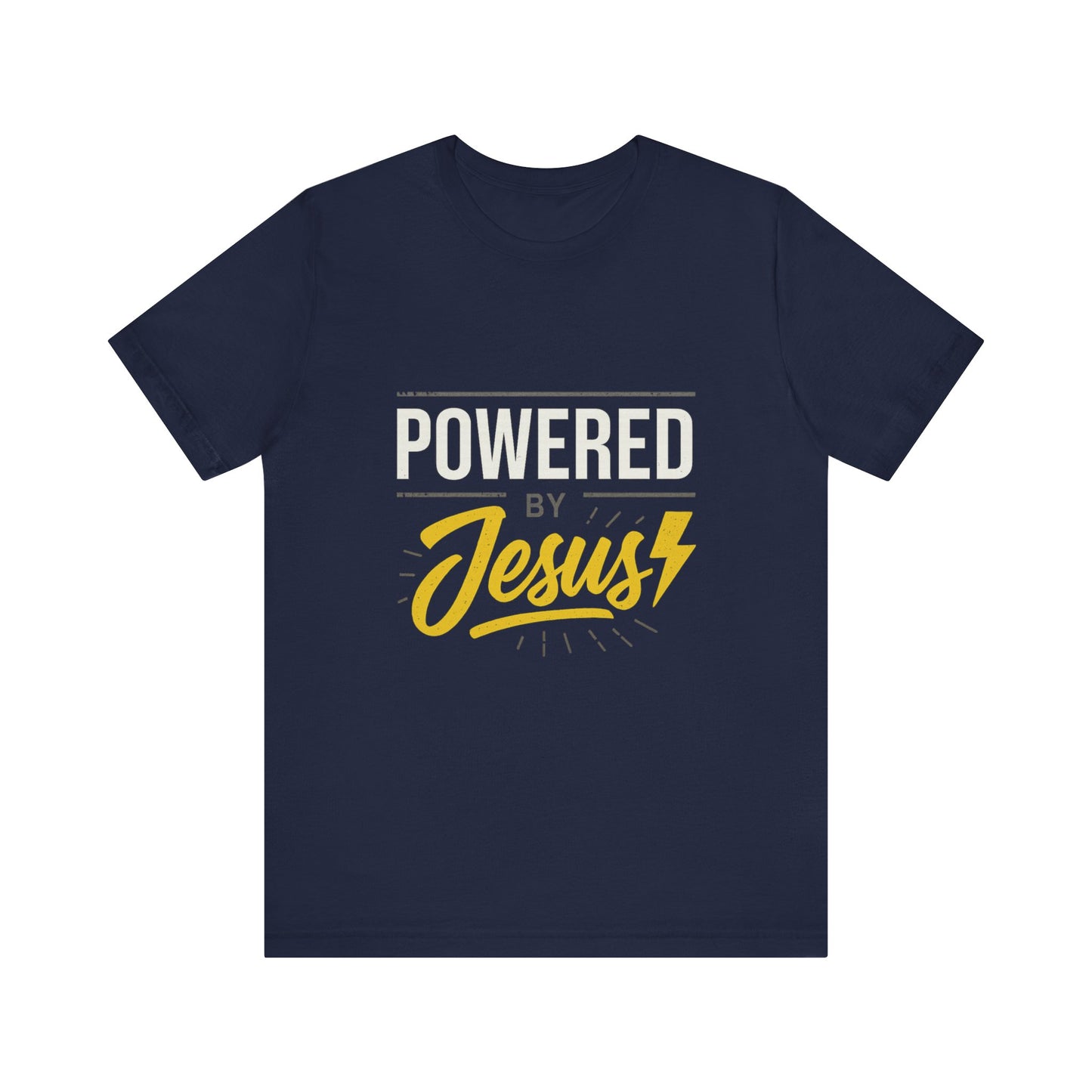 “Powered By Jesus” Religious T-Shirt – Faith-Fueled Motivation
