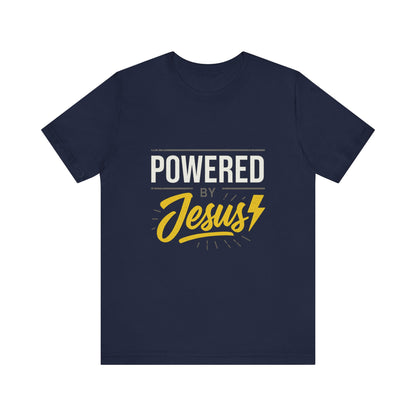 “Powered By Jesus” Religious T-Shirt – Faith-Fueled Motivation