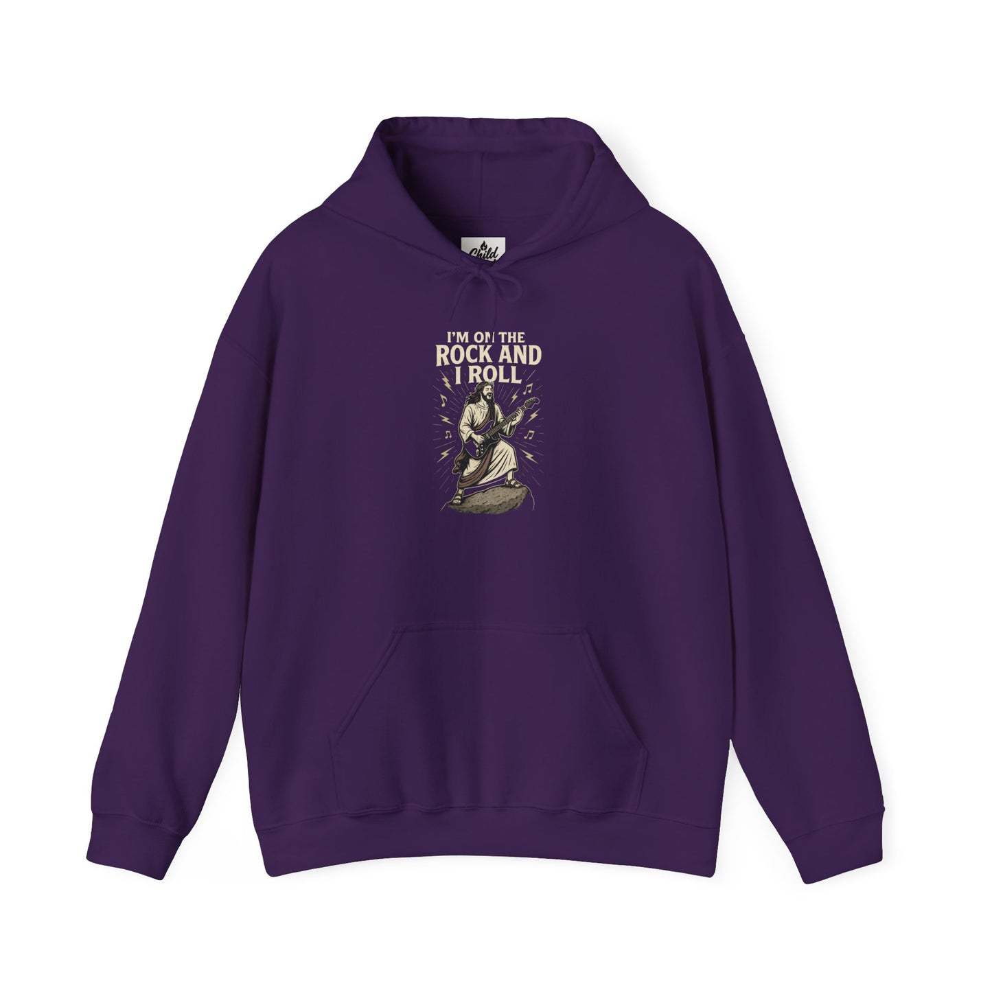 "I'm on the Rock and I Roll" Hoodie - Unisex Heavy Blend Christian Hoodie for Relaxation & Faith