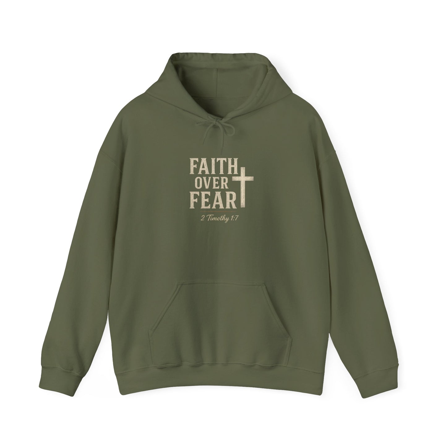 “Faith Over Fear” Religious Hoodie – Unisex Pullover for Everyday Courage and Comfort