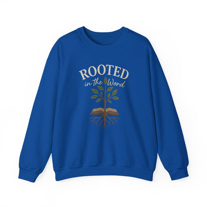 “Rooted In The Word” Crewneck Religious Sweatshirt – Scripture-Inspired Faith Wear