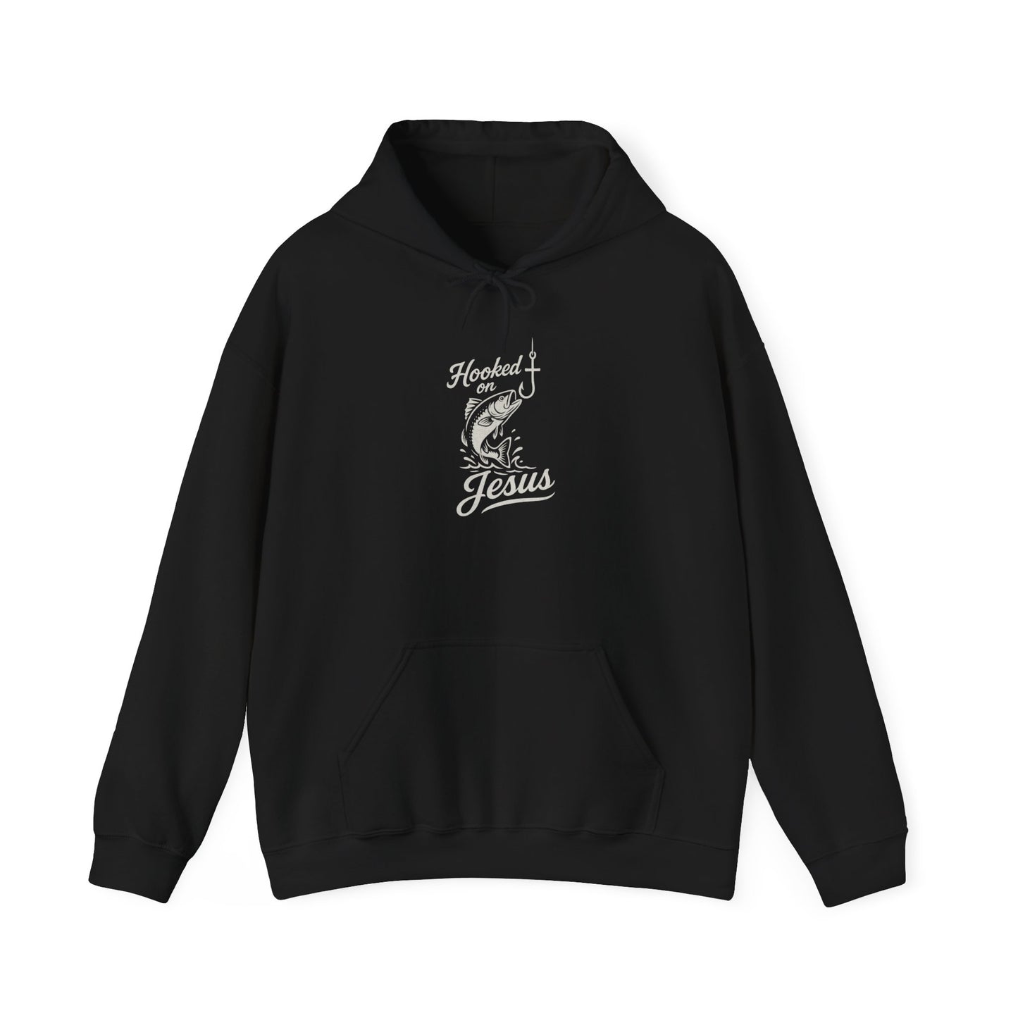 “Hooked on Jesus” Religious Hoodie – Unisex Pullover for Faith and Fun