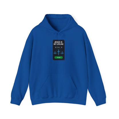“Jesus Is My Lifeline” Crewneck Religious Hoodie – Cozy Comfort with a Powerful Message