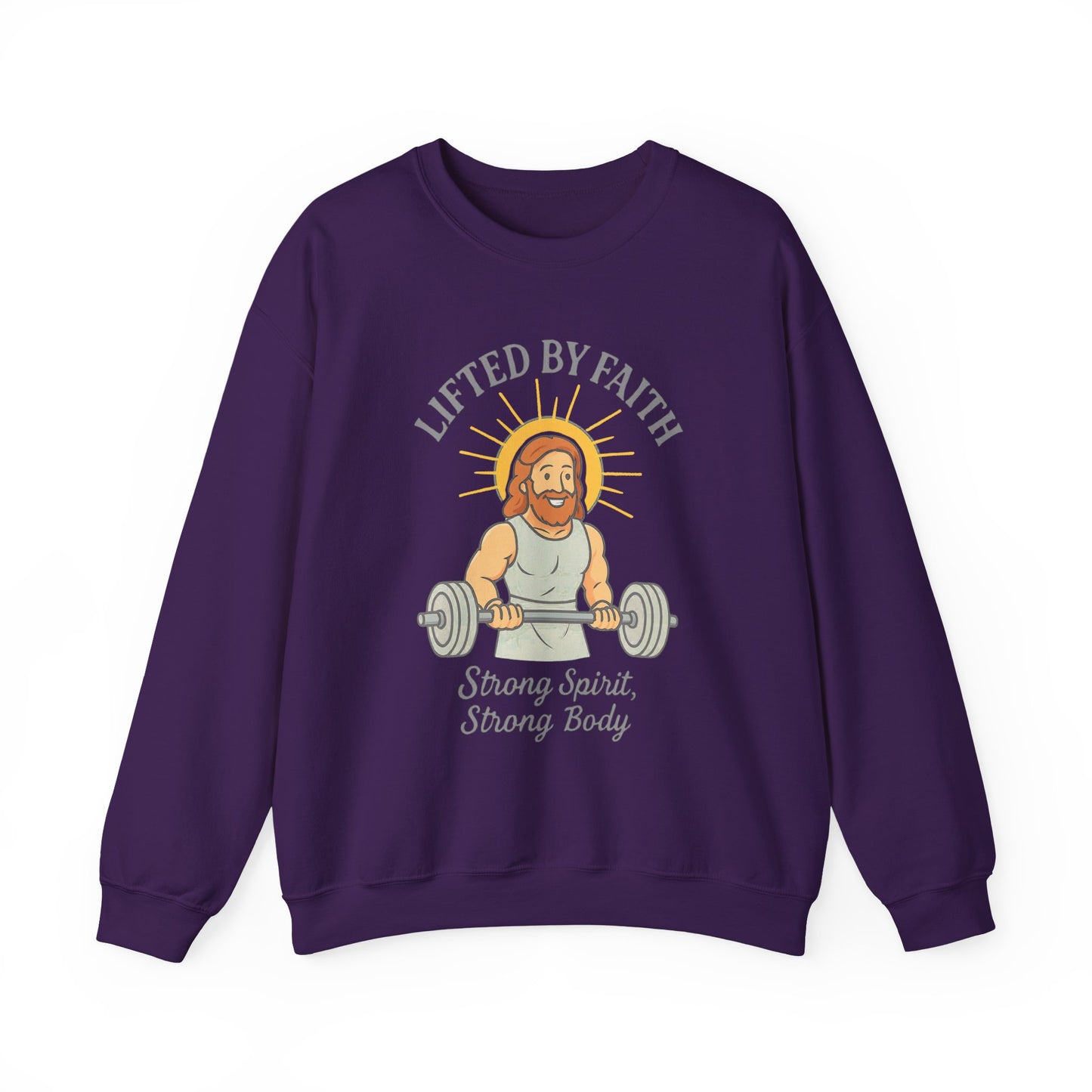 “Lifted by Faith” Crewneck Sweatshirt – Motivational Religious Apparel