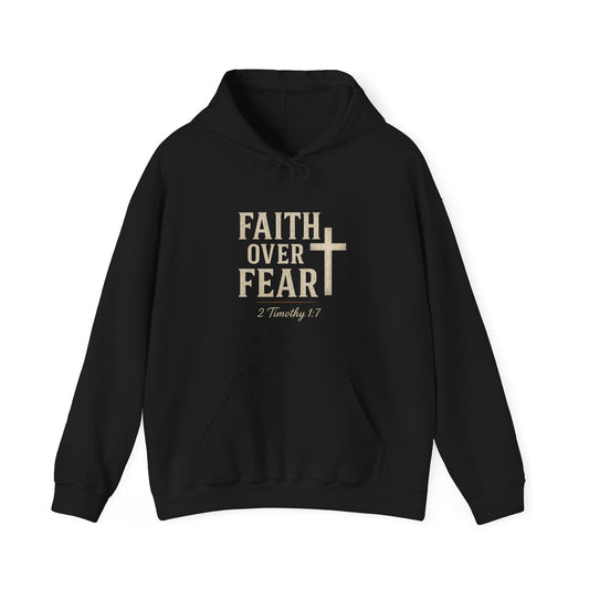 “Faith Over Fear” Religious Hoodie – Unisex Pullover for Everyday Courage and Comfort