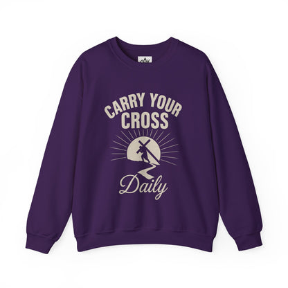 "Carry Your Cross Daily" . Christian Sweatshirt