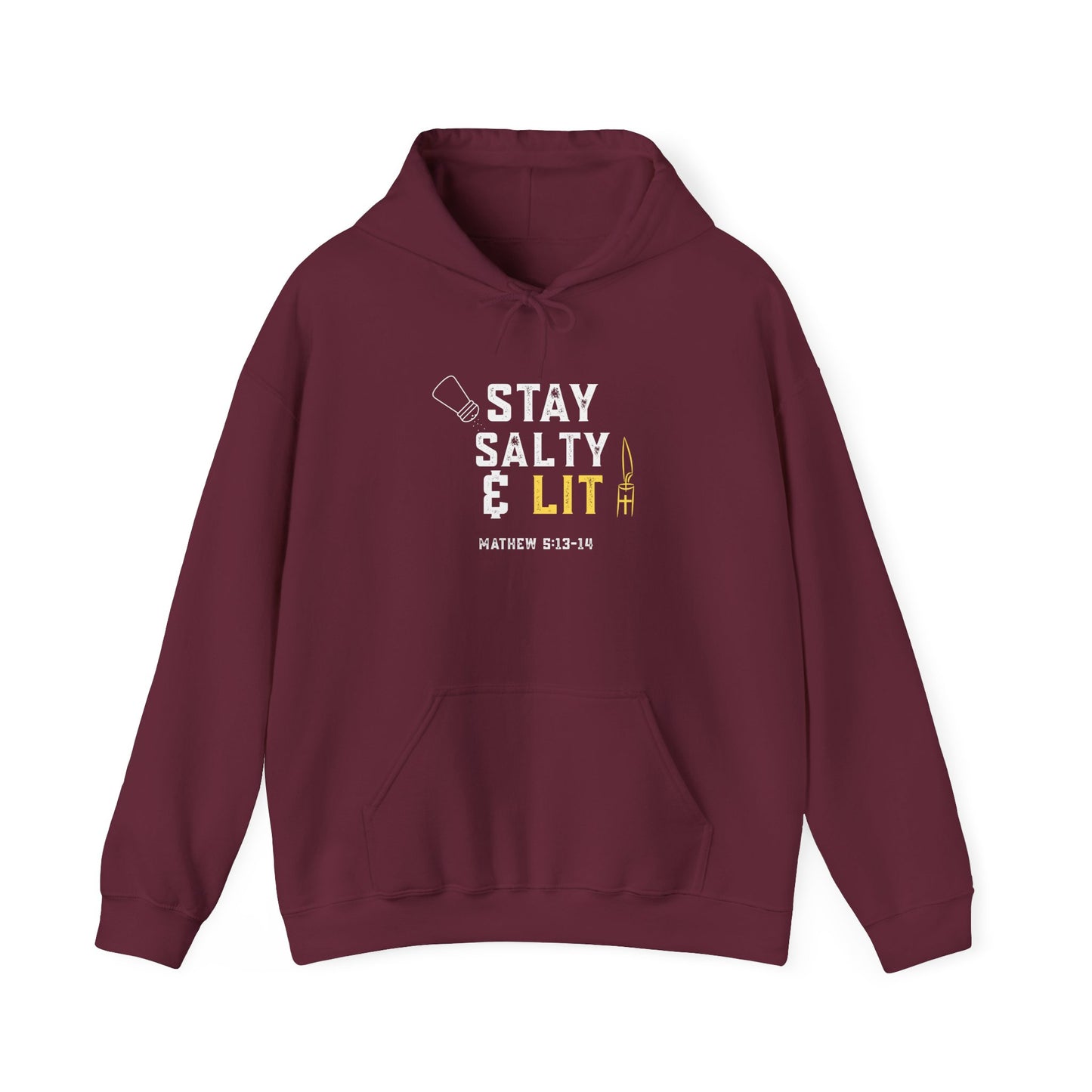 “Stay Salty & Lit” Religious Hoodie – Unisex Pullover for Fire-Filled Faith