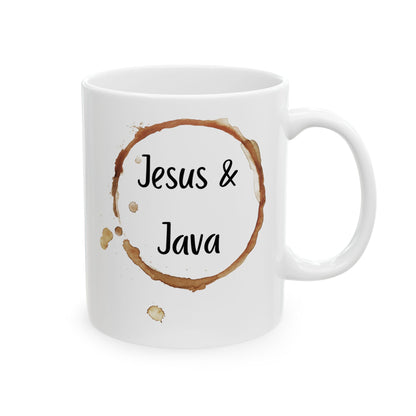 Coffee Mug - "Jesus & Java" Coffee Lovers Christian Ceramic Mug for Home & Office