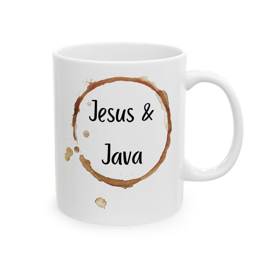 Coffee Mug - "Jesus & Java" Coffee Lovers Christian Ceramic Mug for Home & Office