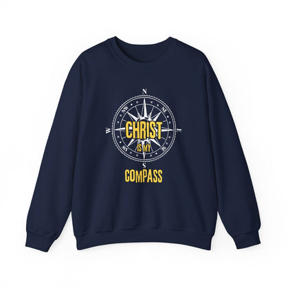 “Christ is My Compass” Crewneck Religious Sweatshirt – Faith and Comfort Combined