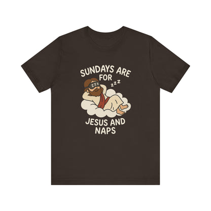 “Sundays Are for Jesus and Naps” Christian T-Shirt – Faith and Rest Tee