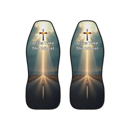 Jesus Take The Wheel Car Seat Cover - Christian Auto Accessories, Vehicle Decor, Seat Protectors, Spiritual Gifts, Religious Car Decor