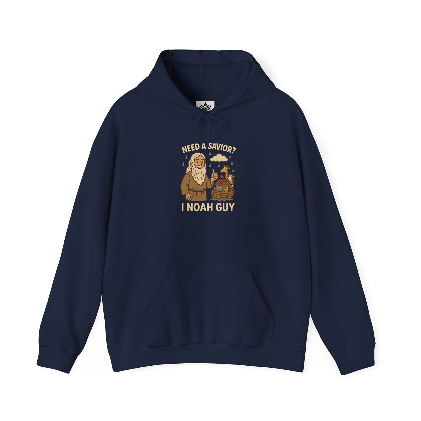 "Need a Savior? I Noah Guy." Hoodie - Unisex Heavy Blend Christian Hoodie for Relaxation & Faith
