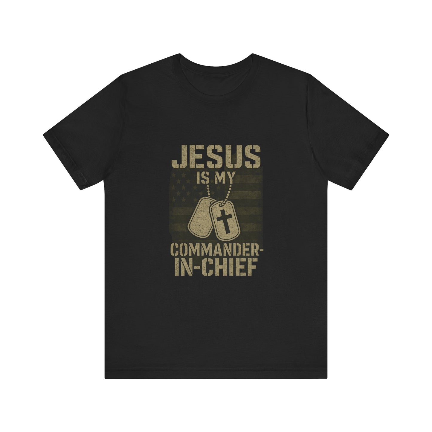 “Jesus Is My Commander-in-Chief” Christian T-Shirt – Bold Faith & Patriot-Inspired Design