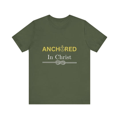 “Anchored in Christ” Faith-Based Graphic Tee – Unisex Religious T-Shirt