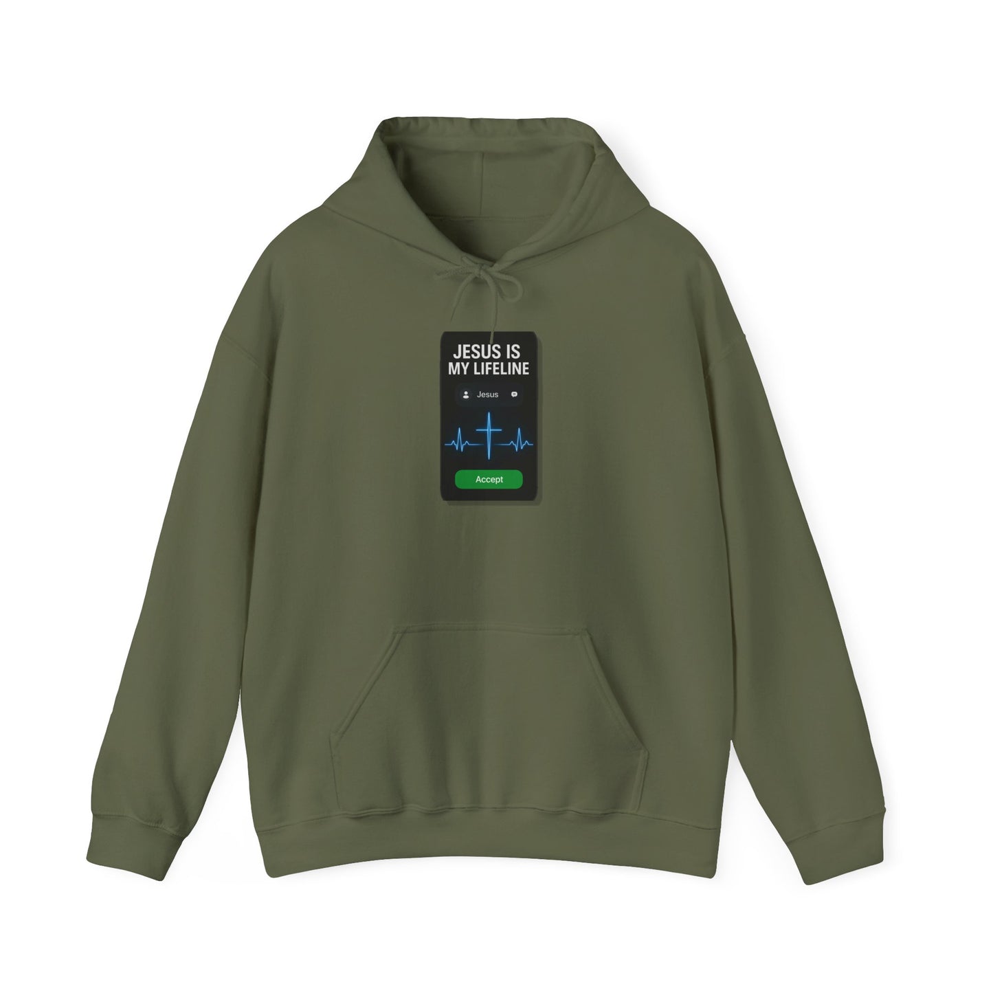 “Jesus Is My Lifeline” Crewneck Religious Hoodie – Cozy Comfort with a Powerful Message