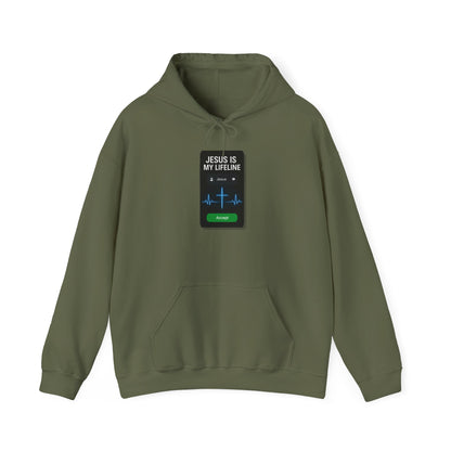 “Jesus Is My Lifeline” Crewneck Religious Hoodie – Cozy Comfort with a Powerful Message