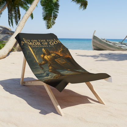 "Put On The Full Armor of God" Christian Beach Towel
