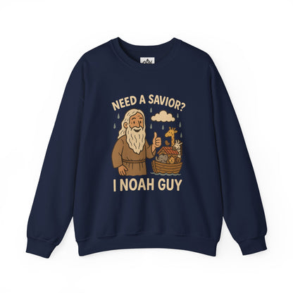 "Need a Savior? I Noah Guy." - Christian Sweatshirt - Unisex