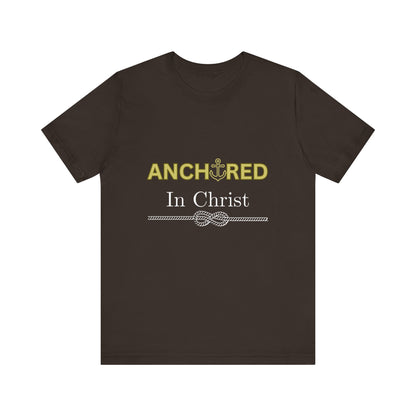 “Anchored in Christ” Faith-Based Graphic Tee – Unisex Religious T-Shirt