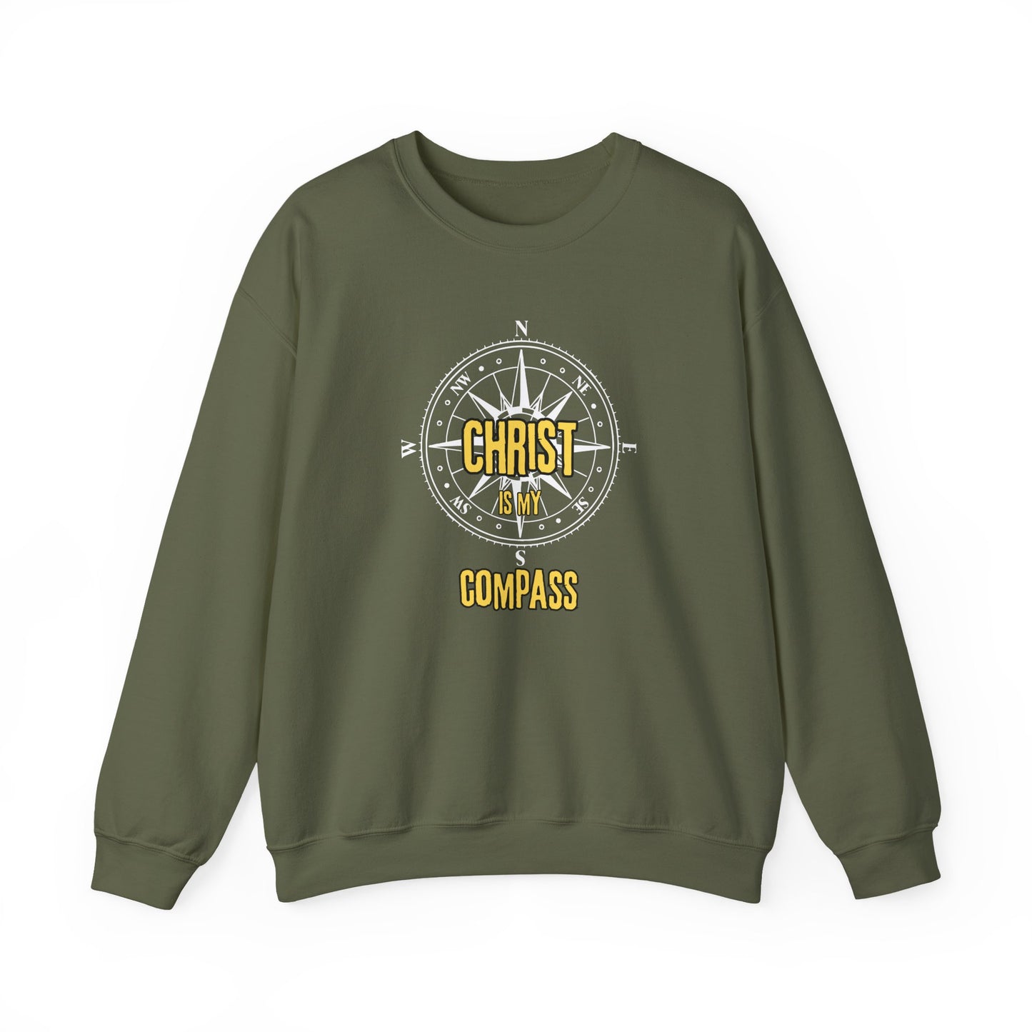 “Christ is My Compass” Crewneck Religious Sweatshirt – Faith and Comfort Combined