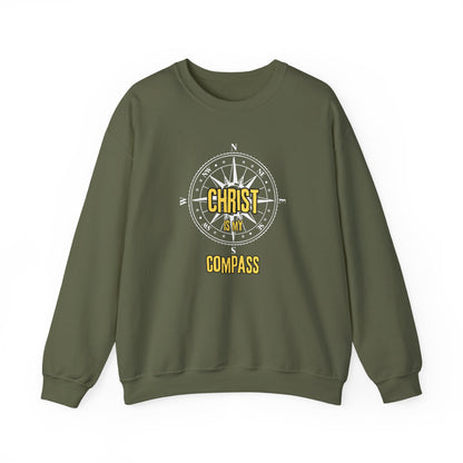 “Christ is My Compass” Crewneck Religious Sweatshirt – Faith and Comfort Combined