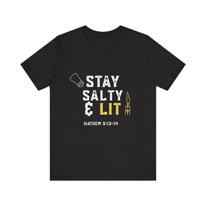 “Stay Salty & Lit” Religious T-Shirt – Bold Faith with a Biblical Twist