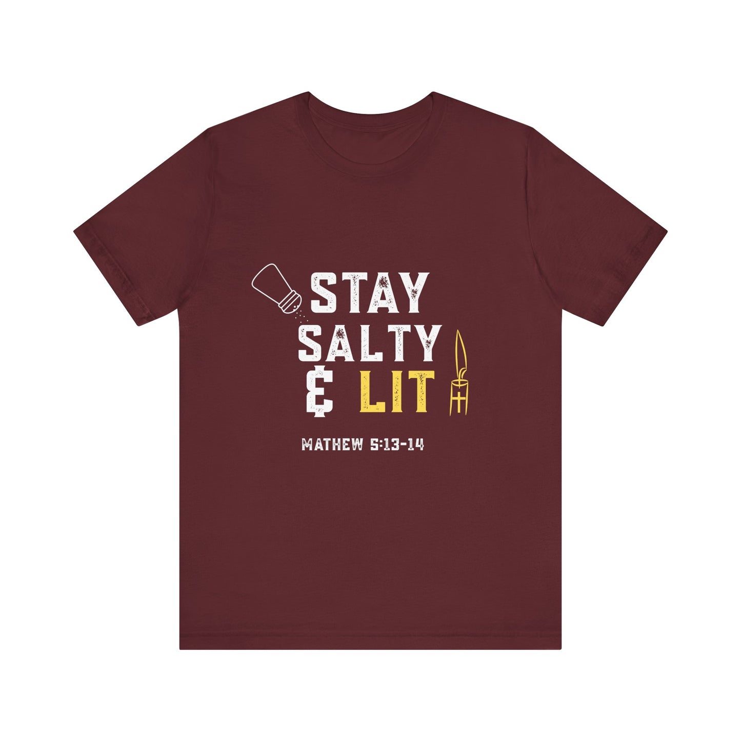 “Stay Salty & Lit” Religious T-Shirt – Bold Faith with a Biblical Twist