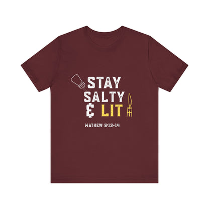 “Stay Salty & Lit” Religious T-Shirt – Bold Faith with a Biblical Twist