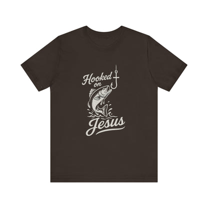 “Hooked on Jesus” Religious T-Shirt – Faith-Inspired Fun for Believers