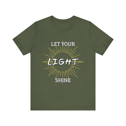 “Let Your Light Shine” Religious T-Shirt – Uplifting Faith Message
