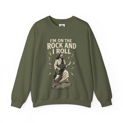 "I'm on the Rock and I Roll" - Christian Sweatshirt - Unisex