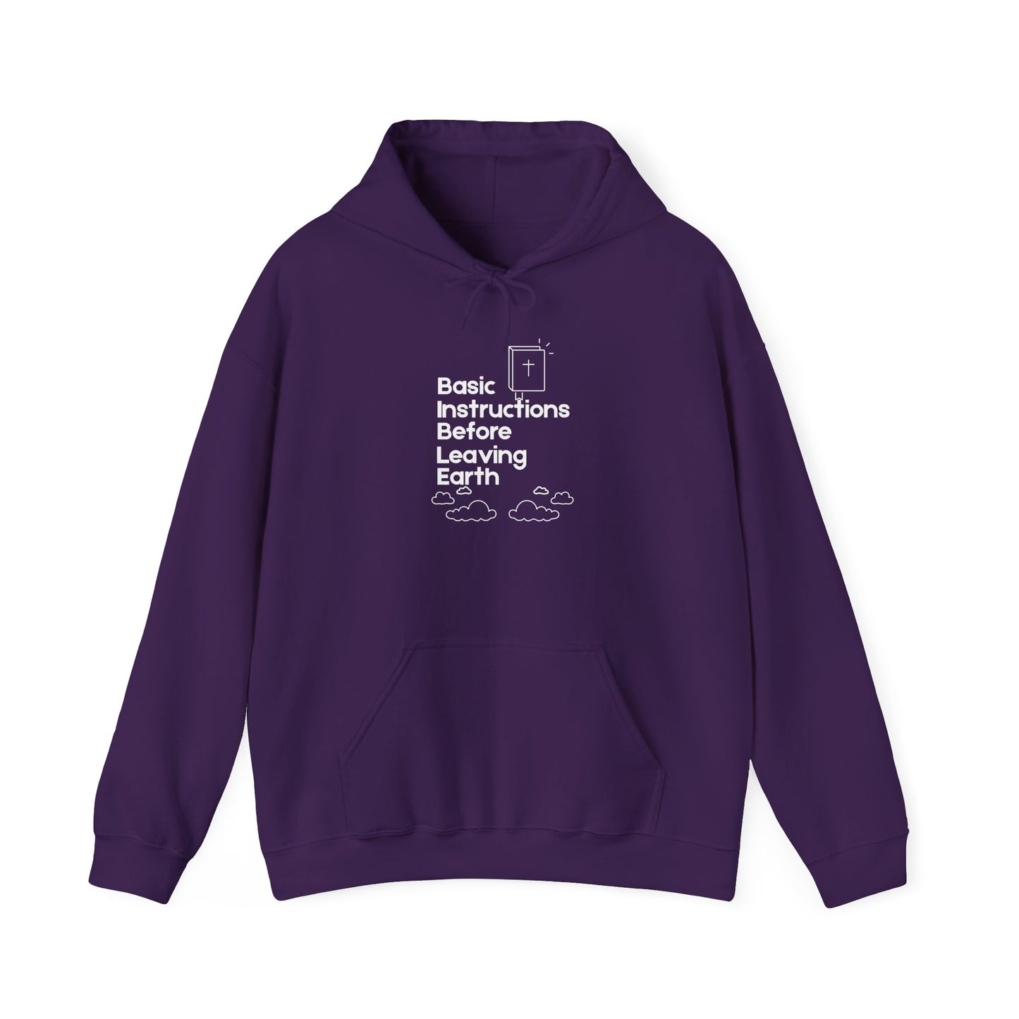 “Basic Instructions Before Leaving Earth” Religious Acronym Hoodie – Unisex Faith-Inspired Pullover