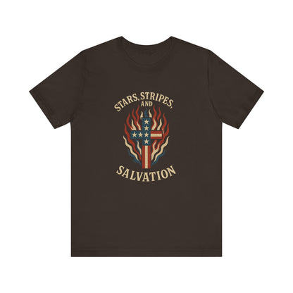 “Stars, Stripes, and Salvation” Christian T-Shirt – Patriotic Faith Tee