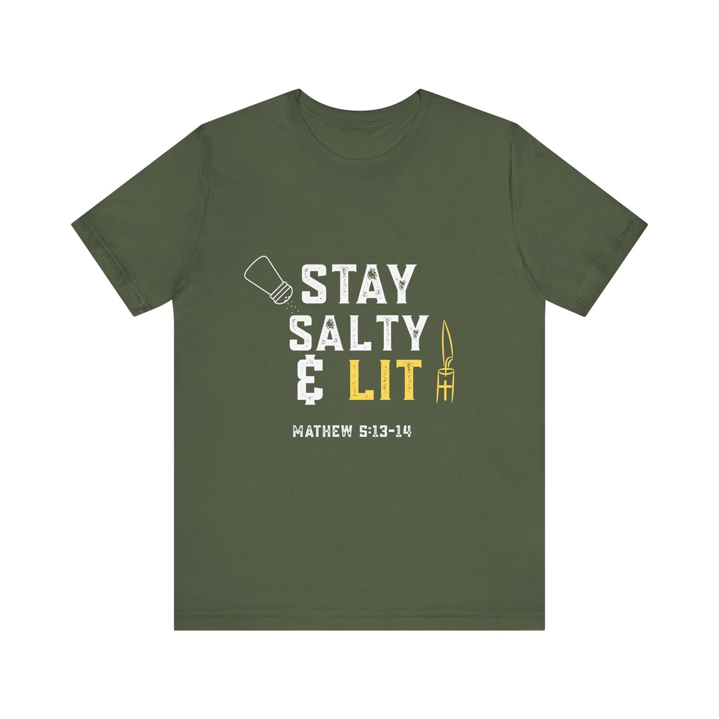 “Stay Salty & Lit” Religious T-Shirt – Bold Faith with a Biblical Twist