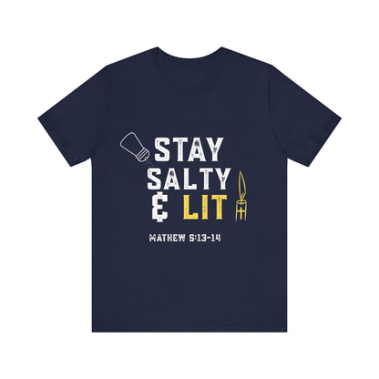 “Stay Salty & Lit” Religious T-Shirt – Bold Faith with a Biblical Twist