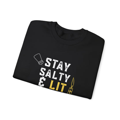 “Stay Salty & Lit” Crewneck Sweatshirt – Modern Religious Apparel
