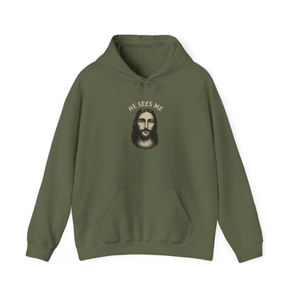 “He Sees Me” Religious Hoodie – Unisex Pullover for Comfort and Faith