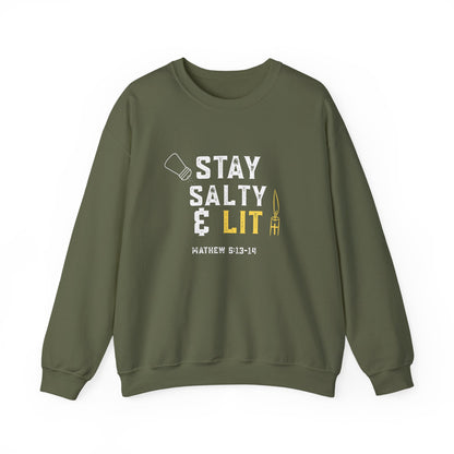 “Stay Salty & Lit” Crewneck Sweatshirt – Modern Religious Apparel