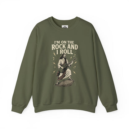 "I'm on the Rock and I Roll" - Christian Sweatshirt - Unisex