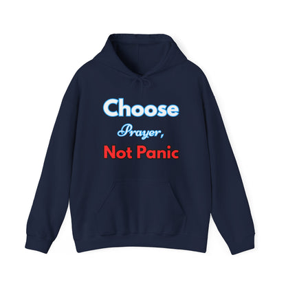 “Choose Prayer, Not Panic” Religious Hoodie – Faith-Based Unisex Pullover