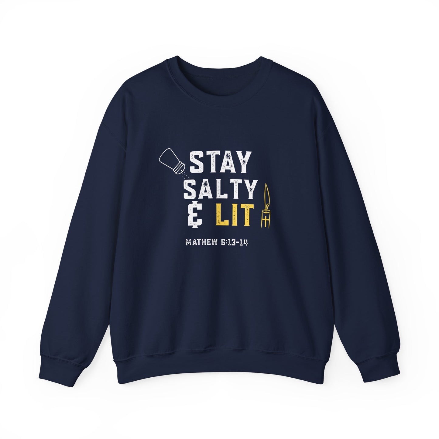“Stay Salty & Lit” Crewneck Sweatshirt – Modern Religious Apparel