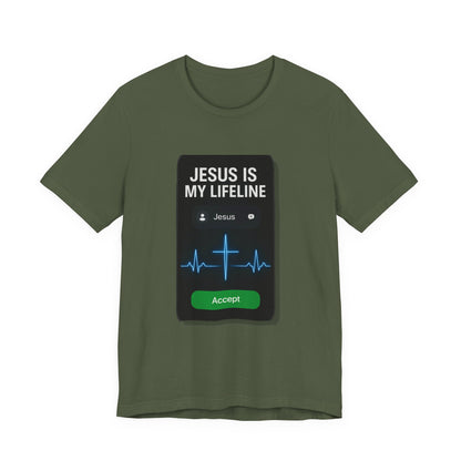 “Jesus Is My Lifeline” Religious T-Shirt – Faith-Filled Message of Hope