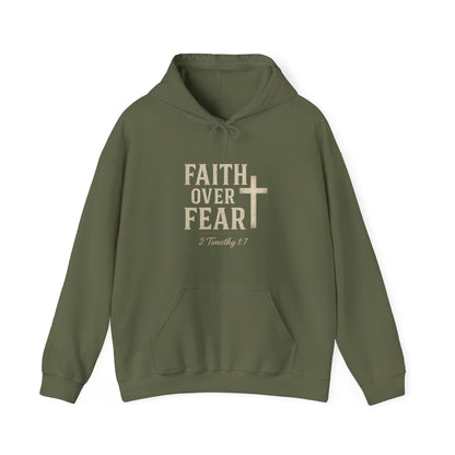 “Faith Over Fear” Religious Hoodie – Unisex Pullover for Everyday Courage and Comfort