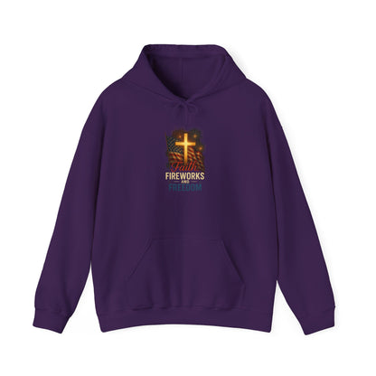 “Faith, Fireworks, and Freedom” Christian Hoodie – Unisex Pullover for Summer & Beyond