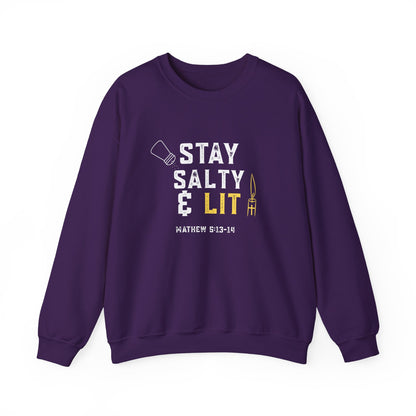 “Stay Salty & Lit” Crewneck Sweatshirt – Modern Religious Apparel