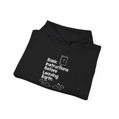 “Basic Instructions Before Leaving Earth” Religious Acronym Hoodie – Unisex Faith-Inspired Pullover