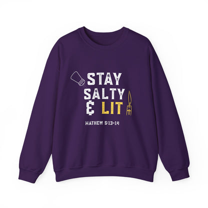 “Stay Salty & Lit” Crewneck Sweatshirt – Modern Religious Apparel