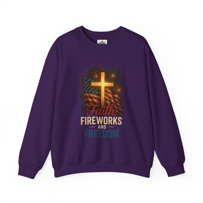 "Faith, Fireworks, and Freedom". Christian Sweatshirt