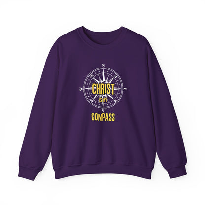 “Christ is My Compass” Crewneck Religious Sweatshirt – Faith and Comfort Combined